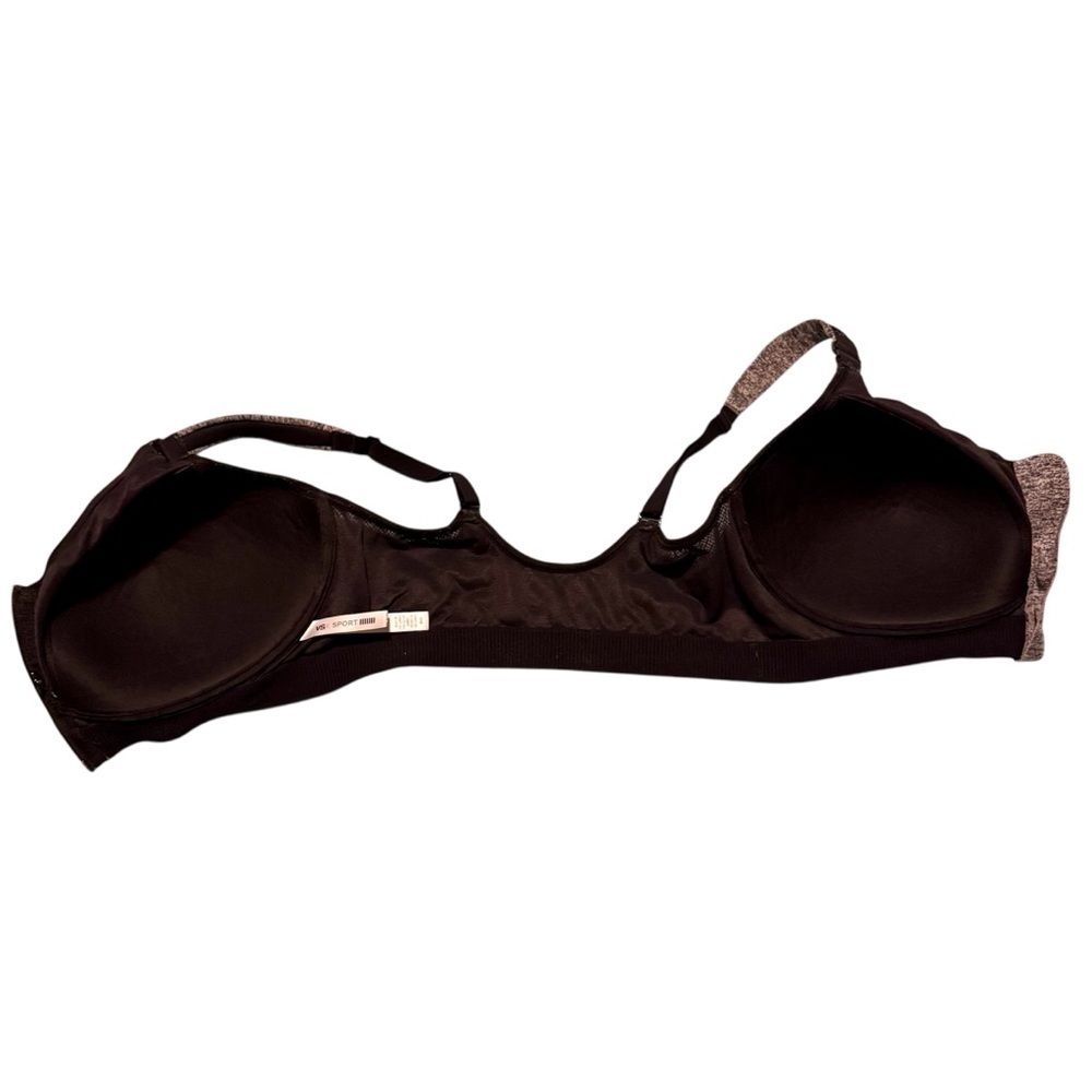Victoria’s Sport Heathered Black Zip-Front Sports Bra Size 34DD - Picture 6 of 8